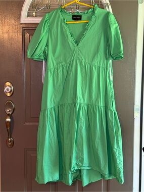 Donna Morgan Green Tiered Maxi Dress